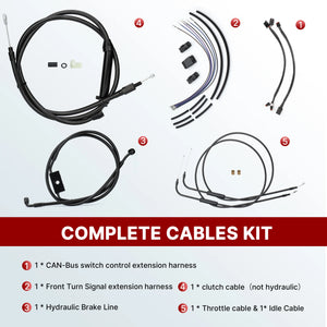 Kit de Câbles Rallongés 12"/14"/16" pour Guidon - Harley-Davidson Sportster XL 2014-2024 (Avec ABS) – photo 3/12