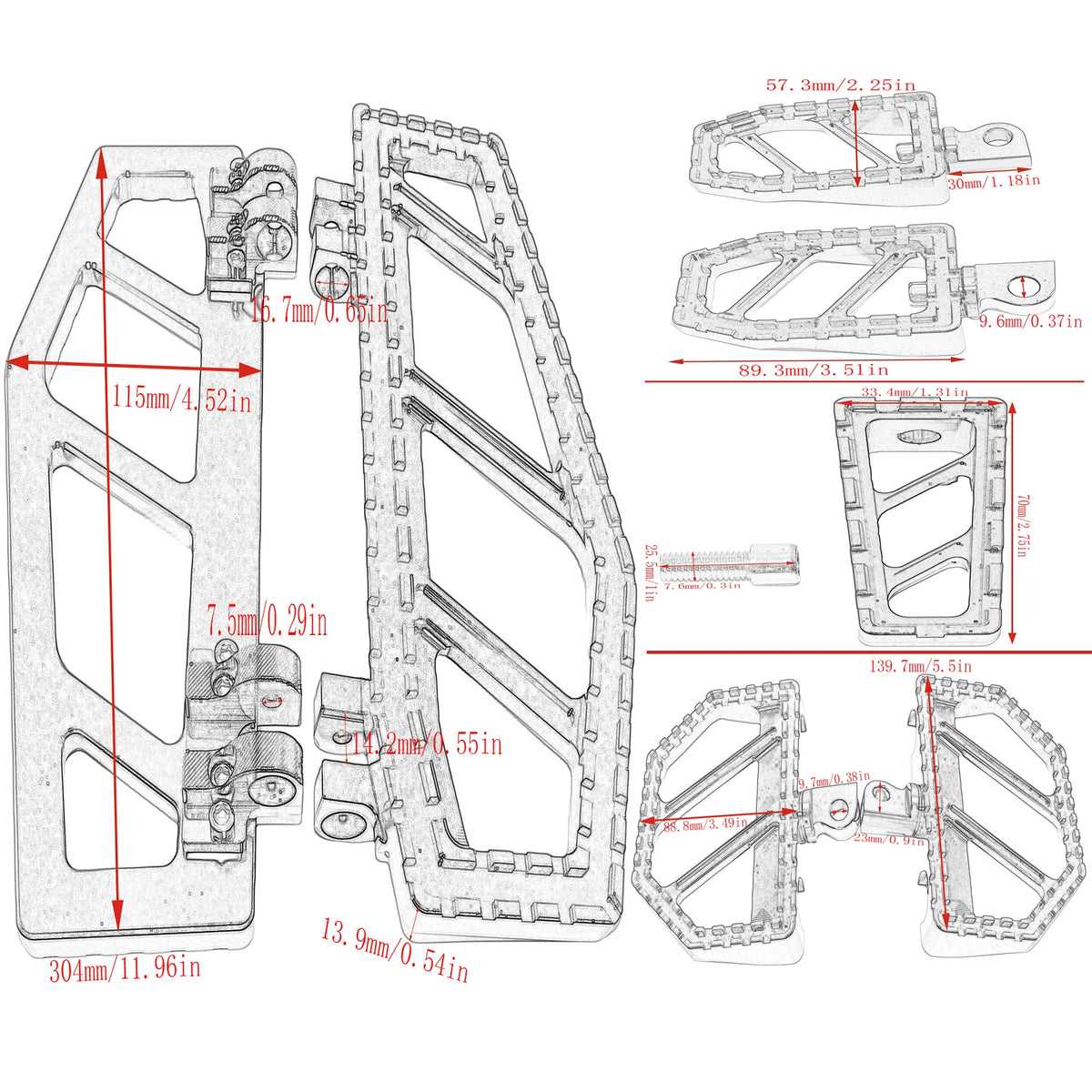 Repose-pieds et pontet de sélecteur antidérapants pour Harley-Davidson Softail, Dyna, Touring & Road King – photo 6/16