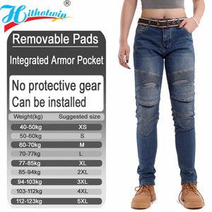 Jean moto femme bleu avec protections genoux et hanches - vue 11