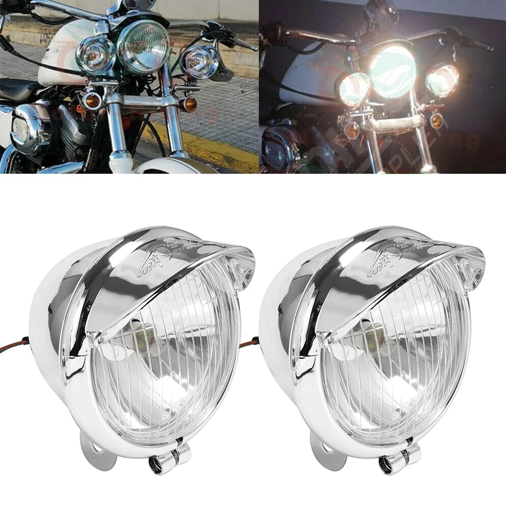 Feux additionnels chromés pour Harley - vue 1