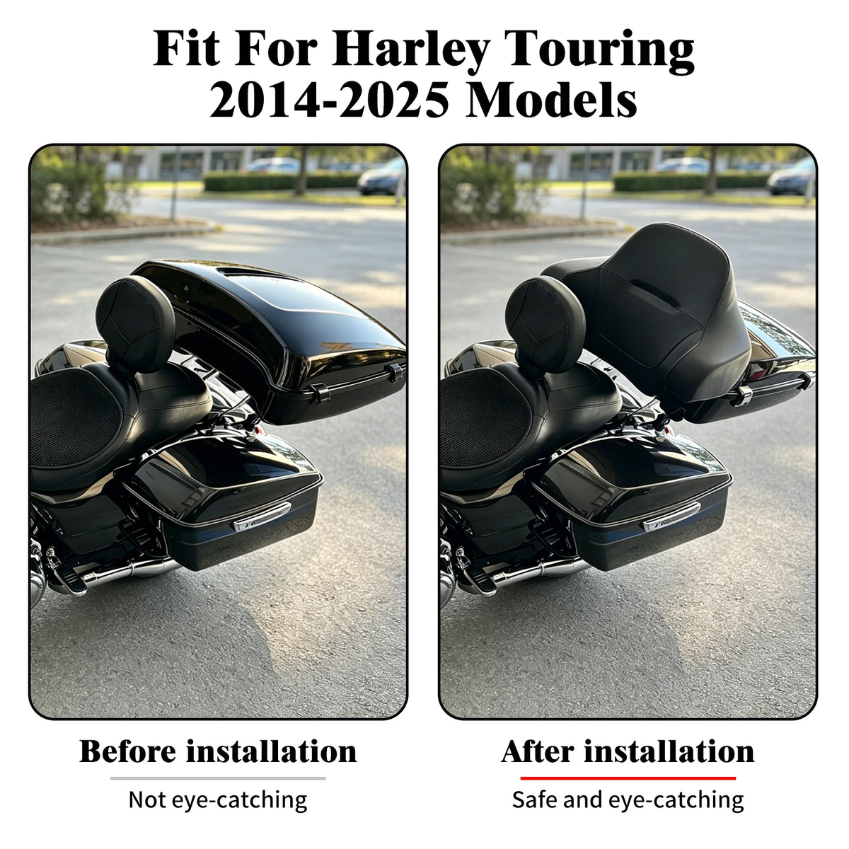 Coussin de dossier noir pour top case de Harley-Davidson Touring - vue 3