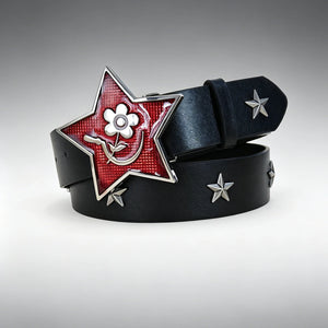 Ceinture homme cloutée boucle croix style punk - vue 2