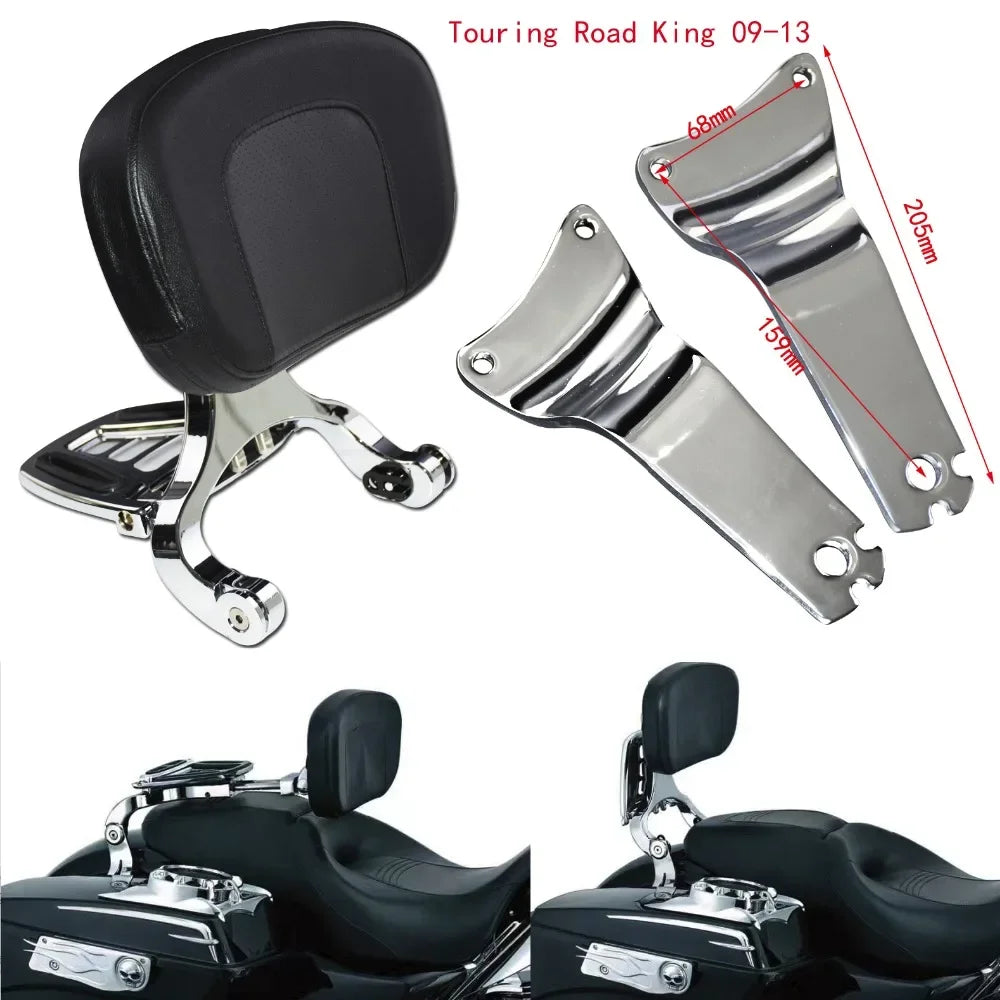 Dossier conducteur/passager réglable (sissy bar) noir/chrome pour Harley-Davidson Softail Breakout, Touring 2009-2017 – photo 3/27