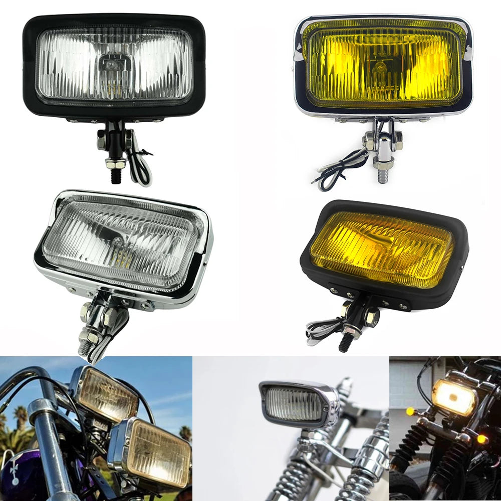 Phare rectangulaire et support pour Harley Sportster - vue 1