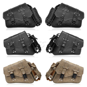 Sacoche de bras oscillant noire côté gauche fixée sur une Harley-Davidson Softail - vue 1
