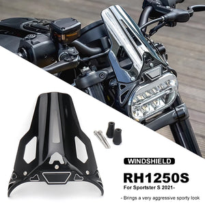 Pare-brise moto noir pour Harley-Davidson Sportster S - vue 2