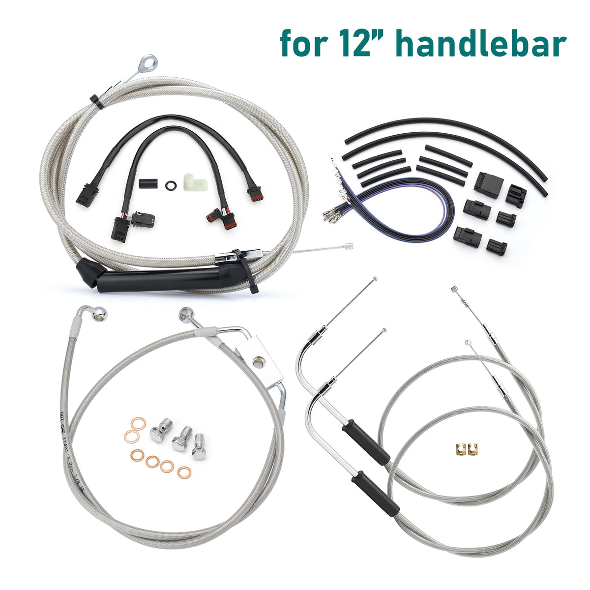 Kit de Câbles Rallongés 12"/14"/16" pour Guidon - Harley-Davidson Sportster XL 2014-2024 (Avec ABS) – photo 8/12