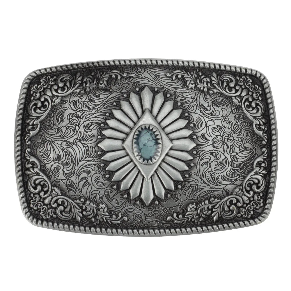 Boucle de ceinture rétro à motifs floraux façon gemmes - vue 1