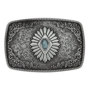 Boucle de ceinture rétro à motifs floraux façon gemmes - vue 1
