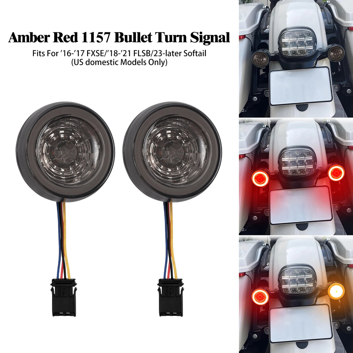 Inserts de clignotants LED pour Harley Softail - vue 6