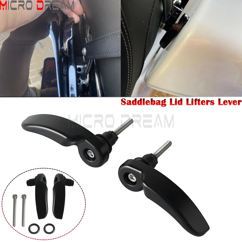 Kit de leviers releveurs de couvercle de sacoche pour Harley Touring - vue 1