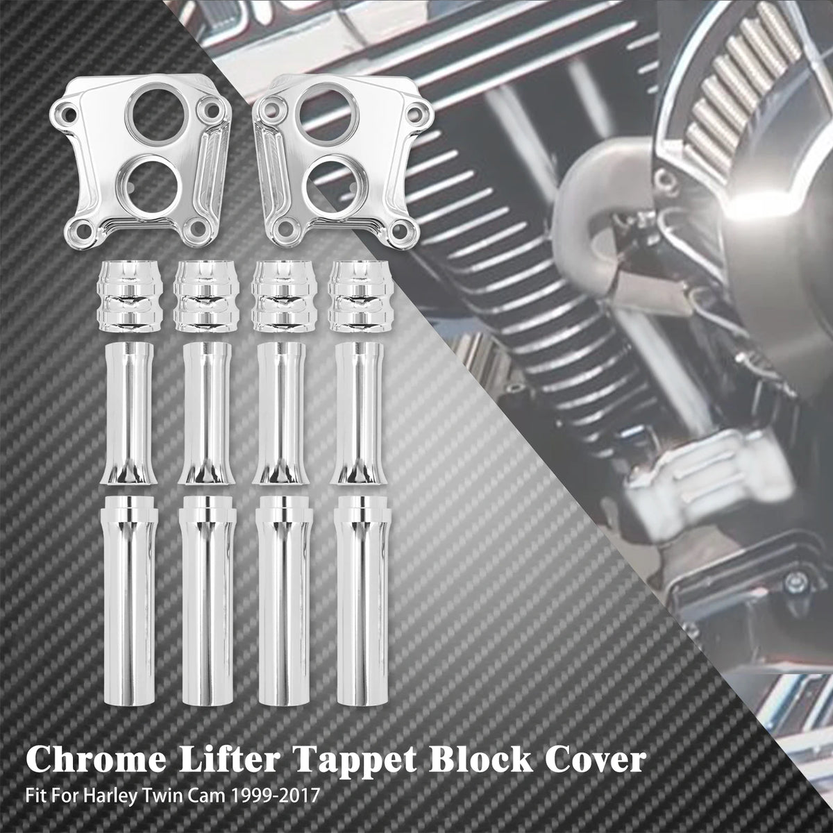 Kit de caches de tiges et blocs de poussoirs pour Harley Twin Cam - vue 8