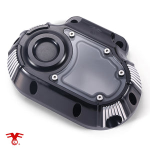 Cache latéral de boîte de vitesse à hublot pour Harley Touring Dyna Softail - vue 1