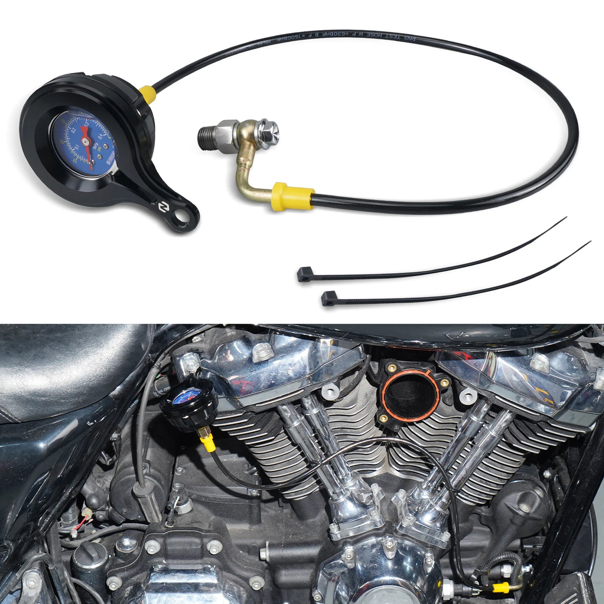 Kit manomètre de pression d'huile pour Harley Touring - vue 6