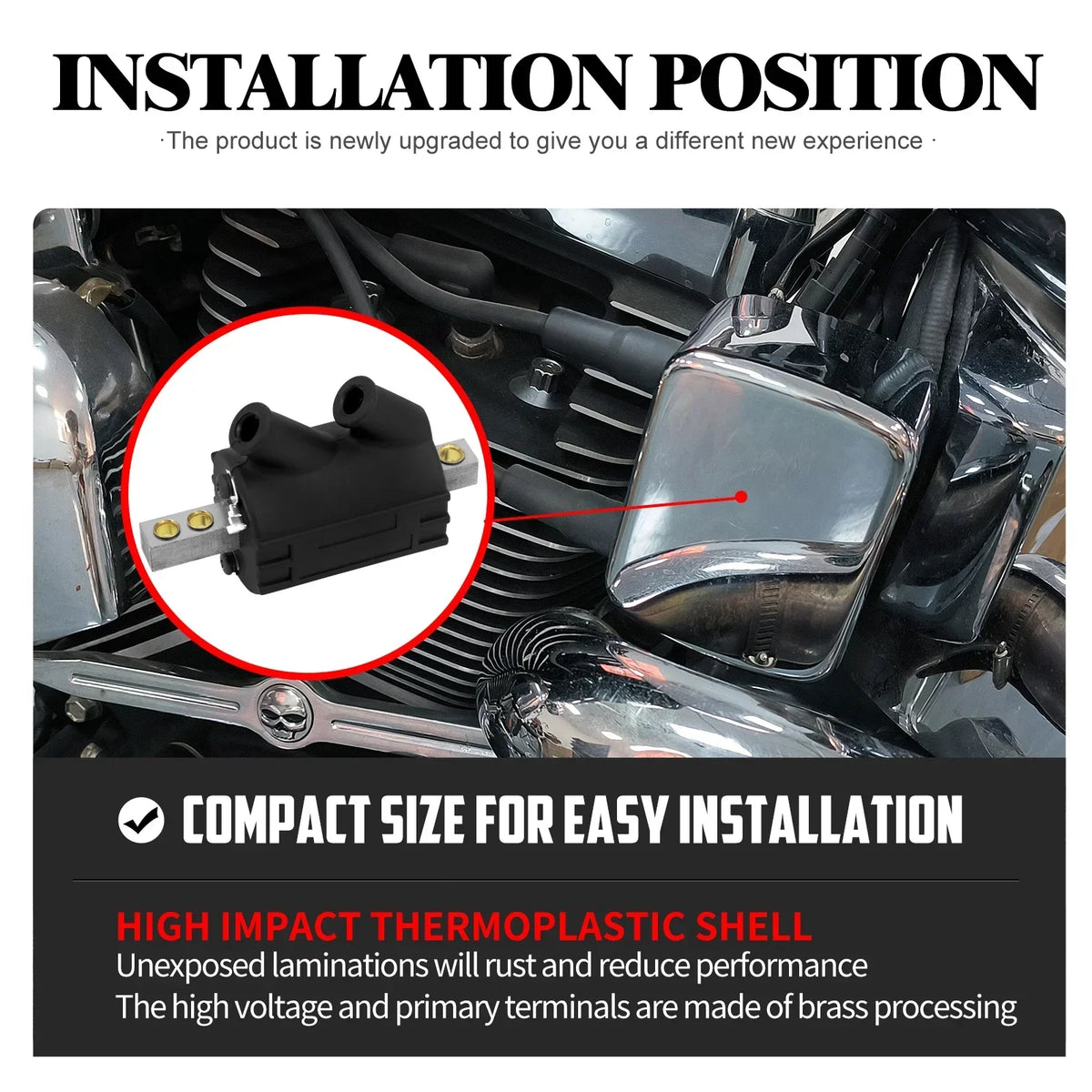 Bobine d'Allumage Double Sortie 12V (3/5 Ohm) - Harley-Davidson Big Twin 1970-1998 – photo 3/8