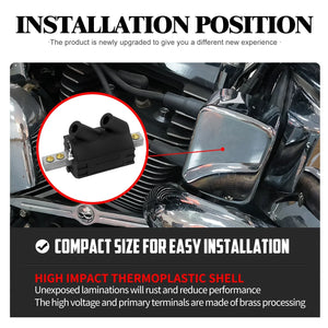 Bobine d'Allumage Double Sortie 12V (3/5 Ohm) - Harley-Davidson Big Twin 1970-1998 – photo 3/8
