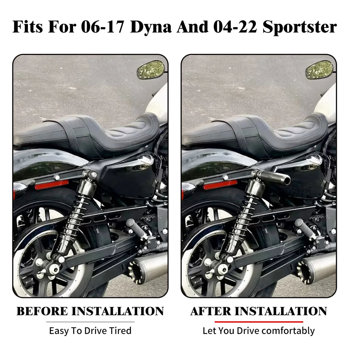 Sliders de Cadre sur Amortisseurs Supérieurs (Protection) - Harley-Davidson Dyna 2006-2017, Sportster 2004-2022 – photo 2/6