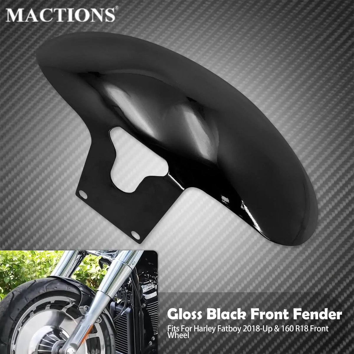 Garde-Boue Avant en Fer (Front Fender) - Harley-Davidson Softail M8 Fat Boy FLFB/FLFBS 2018-2023 – photo 1/7