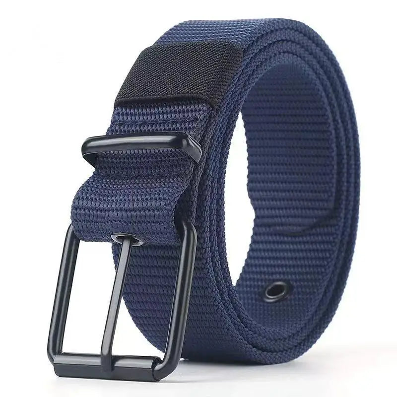 Ceinture en toile grise à boucle ardillon métallique - vue 9