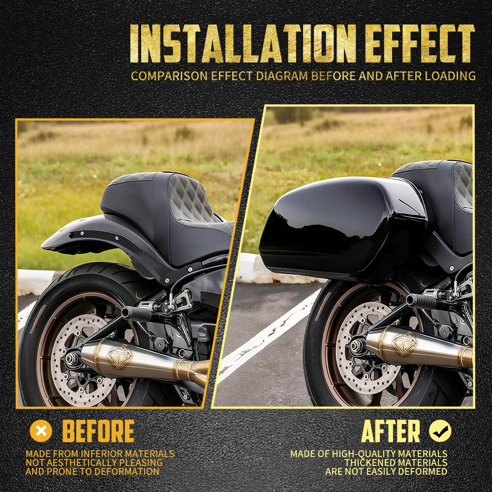 Sacoches cavalières rigides noires pour Harley-Davidson Low Rider - vue 3