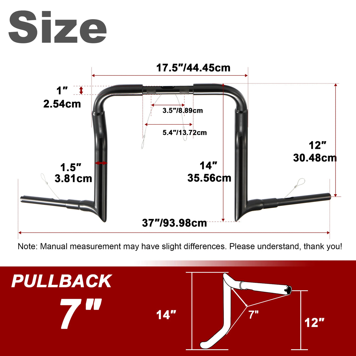 Guidon Ape Hanger Meathook fat 1,5" - Harley-Davidson Street/Electra Glide, Ultra Classic/Limited, Tri-Glide 1986-2023 – photo 13/13