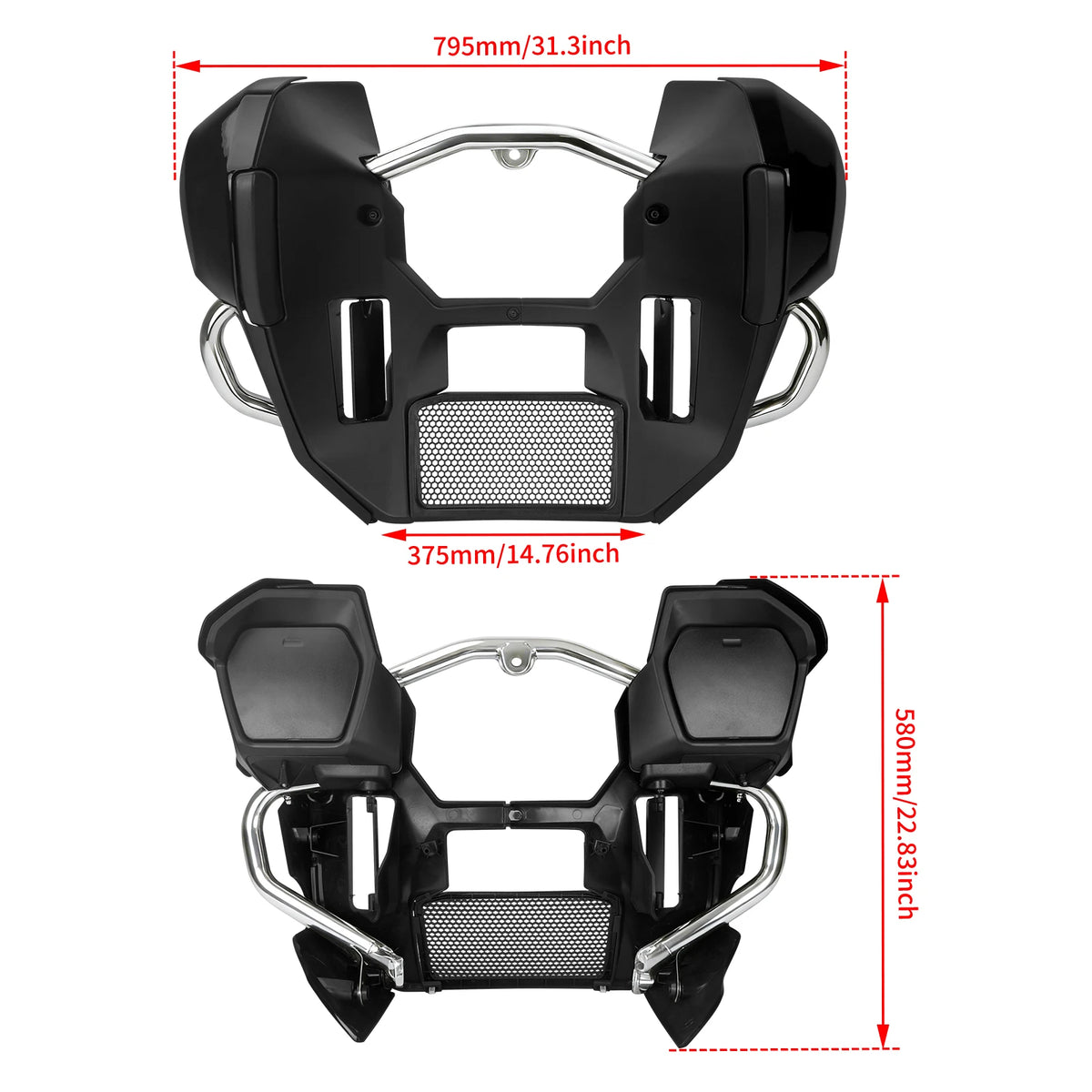 Kit carénages bas chromés et sabot moteur pour Harley-Davidson Touring - vue 5
