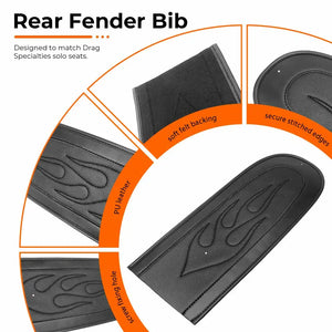 Bavette de garde-boue arrière en cuir noir pour Harley-Davidson Dyna - vue 3