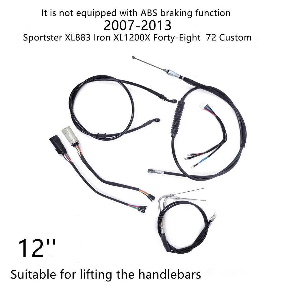 Kit de durite d'embrayage et de frein d'extension 10-18 pouces pour Harley-Davidson Sportster XL883, Iron XL1200, Forty Eight, 72V 2007-2024 – photo 14/20