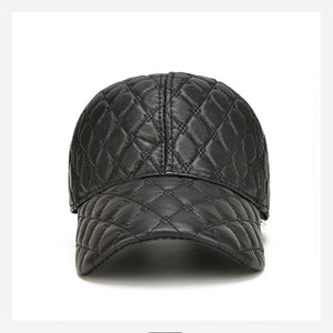 Casquette en cuir de mouton noir pour homme - vue 2