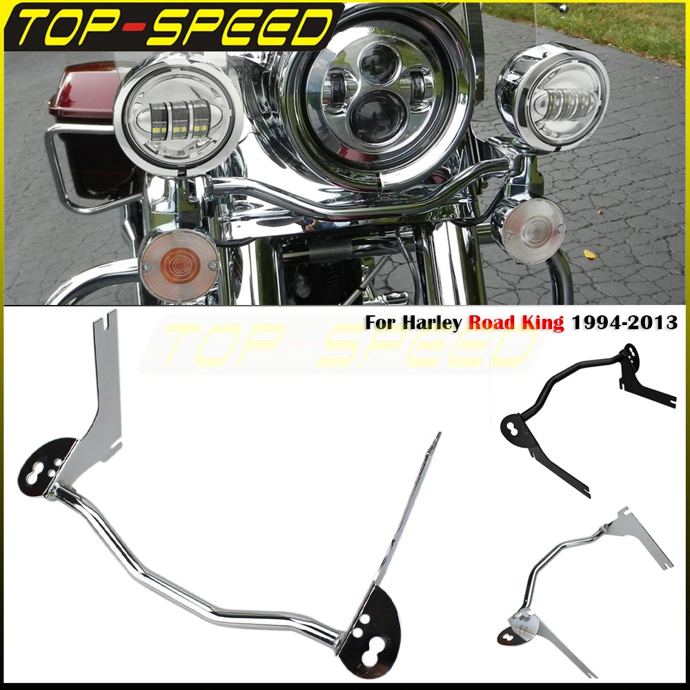 Barre de support de phares additionnels pour Harley Road King - vue 1