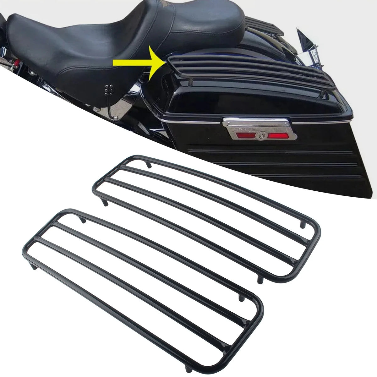 Rails de protection supérieurs pour sacoches rigides Harley Touring 1993-2013 - vue 6