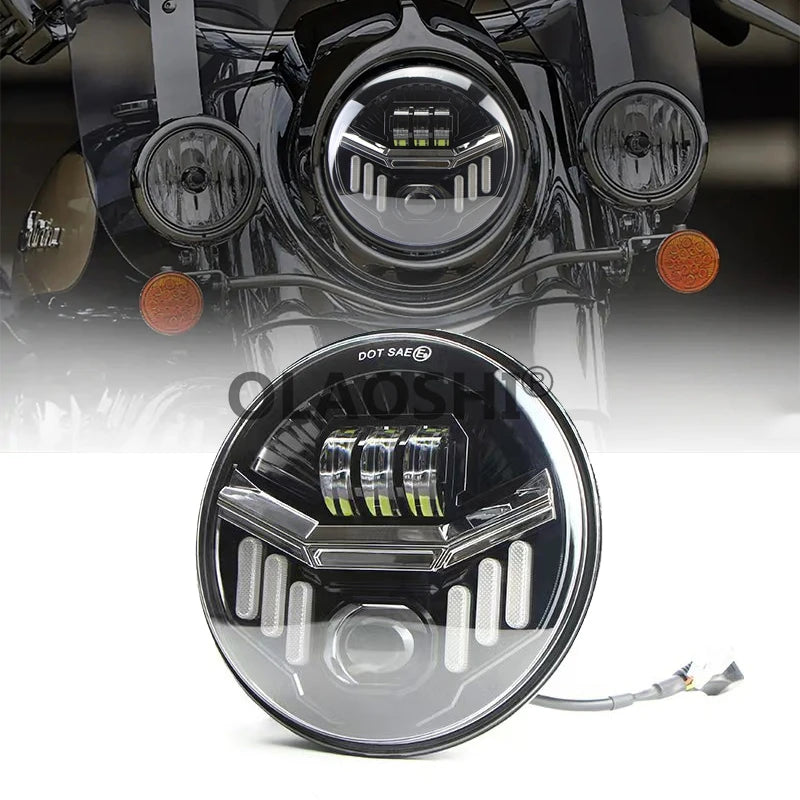Phare LED 7 pouces pour Harley Electra Glide Road King Softail - vue 1