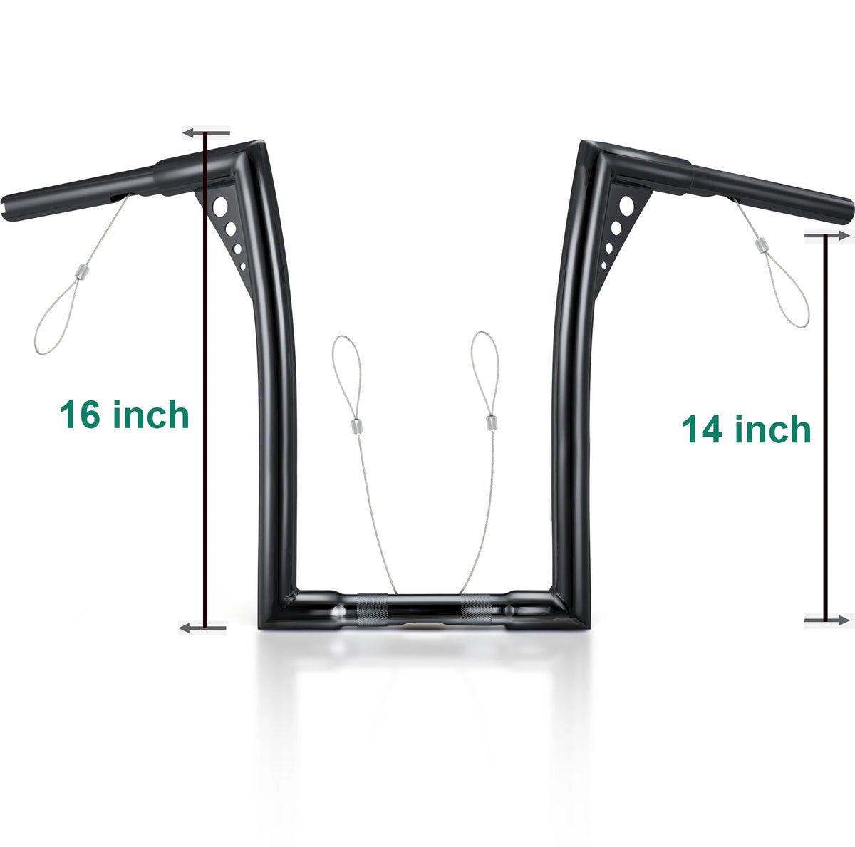 Guidon Ape Hanger 1,25 pouce (10/12/14 pouces de hauteur) - Harley-Davidson Sportster, Softail, Dyna, Road King et Road Glide – photo 12/12