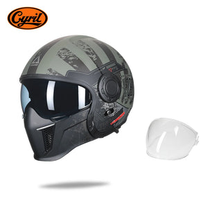Casque moto modulable rétro, mentonnière relevée - vue 11