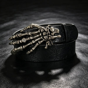 Ceinture gothique noire à boucle lion araignée et serpent - vue 8