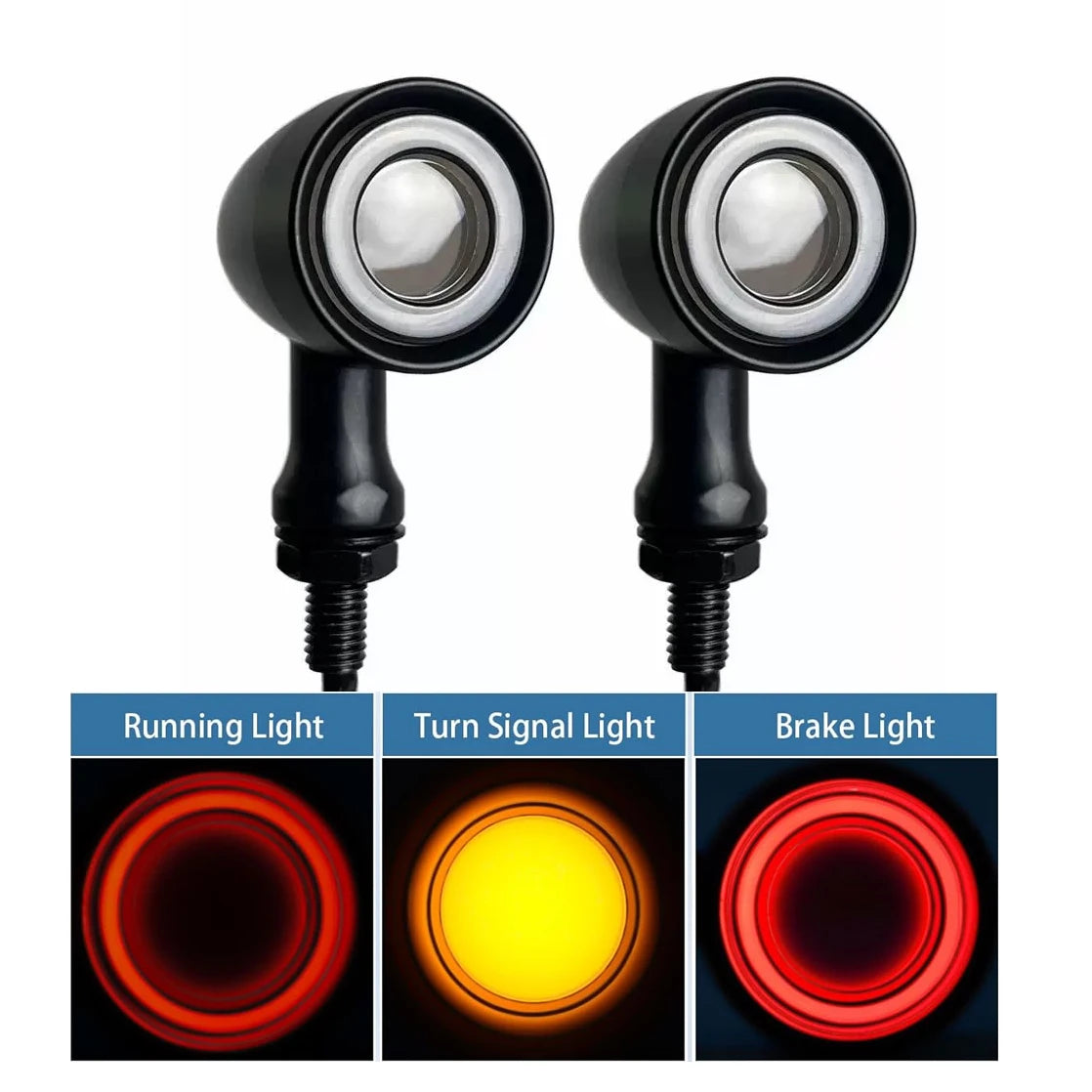 Clignotants LED bullet 3 en 1 (position/stop/clignotant) avant-arrière, montage universel 10mm - vue 8