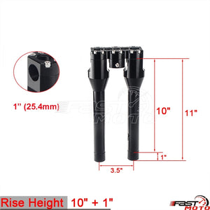 Risers de guidon T-Bar noirs pour moto Harley-Davidson Dyna - vue 32