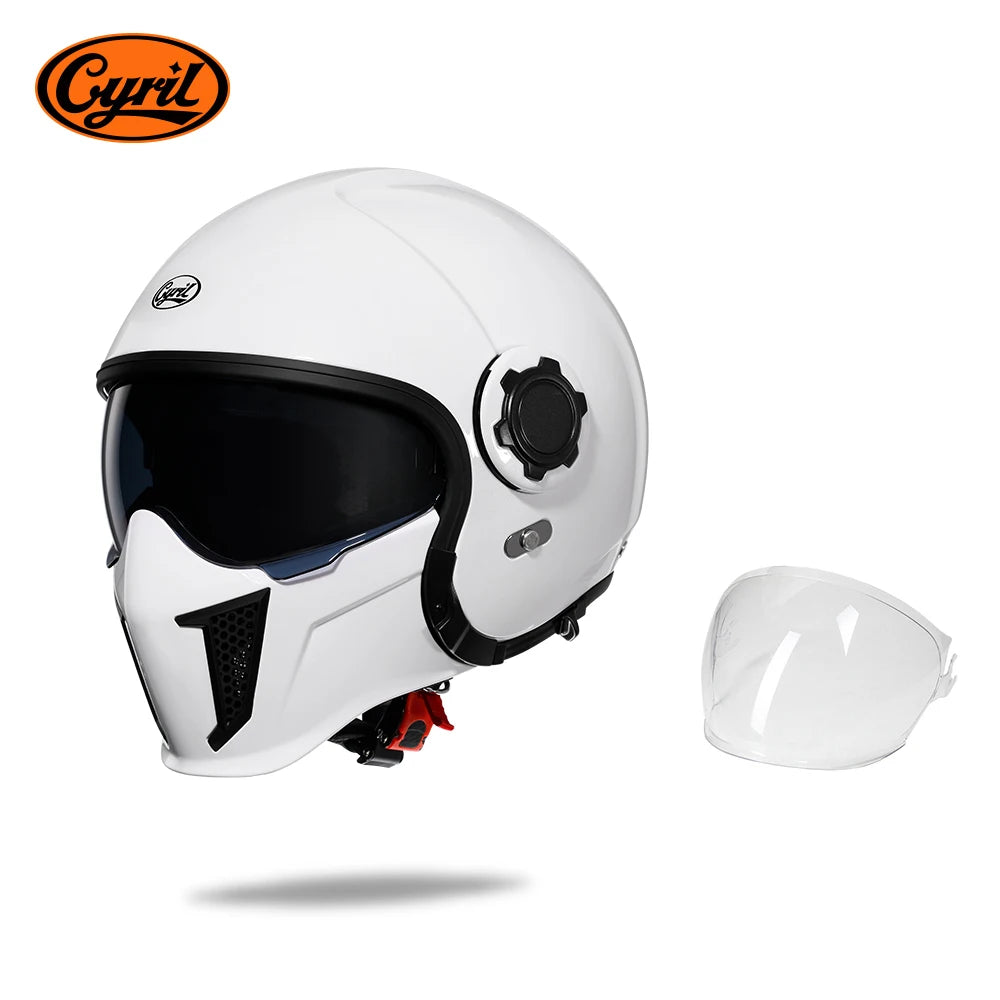 Casque moto modulable rétro, mentonnière relevée - vue 14