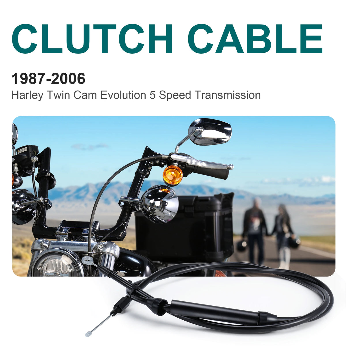 Câble d'Embrayage Tressé Inox - Harley-Davidson Touring, Dyna, Softail 1987-2006 – photo 2/16
