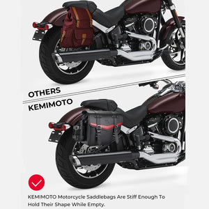 Sacoche Latérale Moto Universelle en PU Imperméable - Compatible Softail, Dyna, Touring, V-Star, Shadow - vue 5