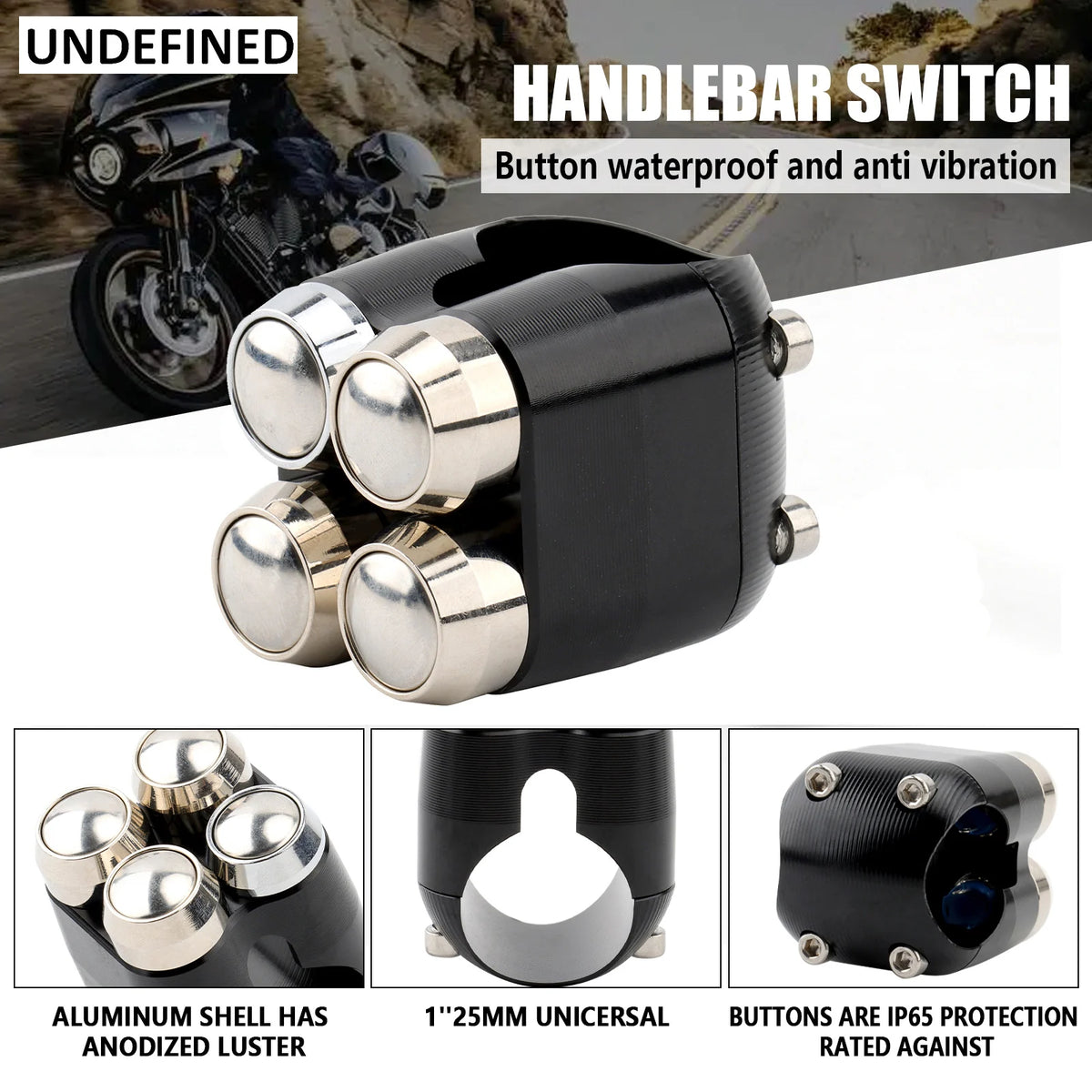 Commutateur de guidon multifonction 25 mm, compatible Harley et autres marques – photo 1/10