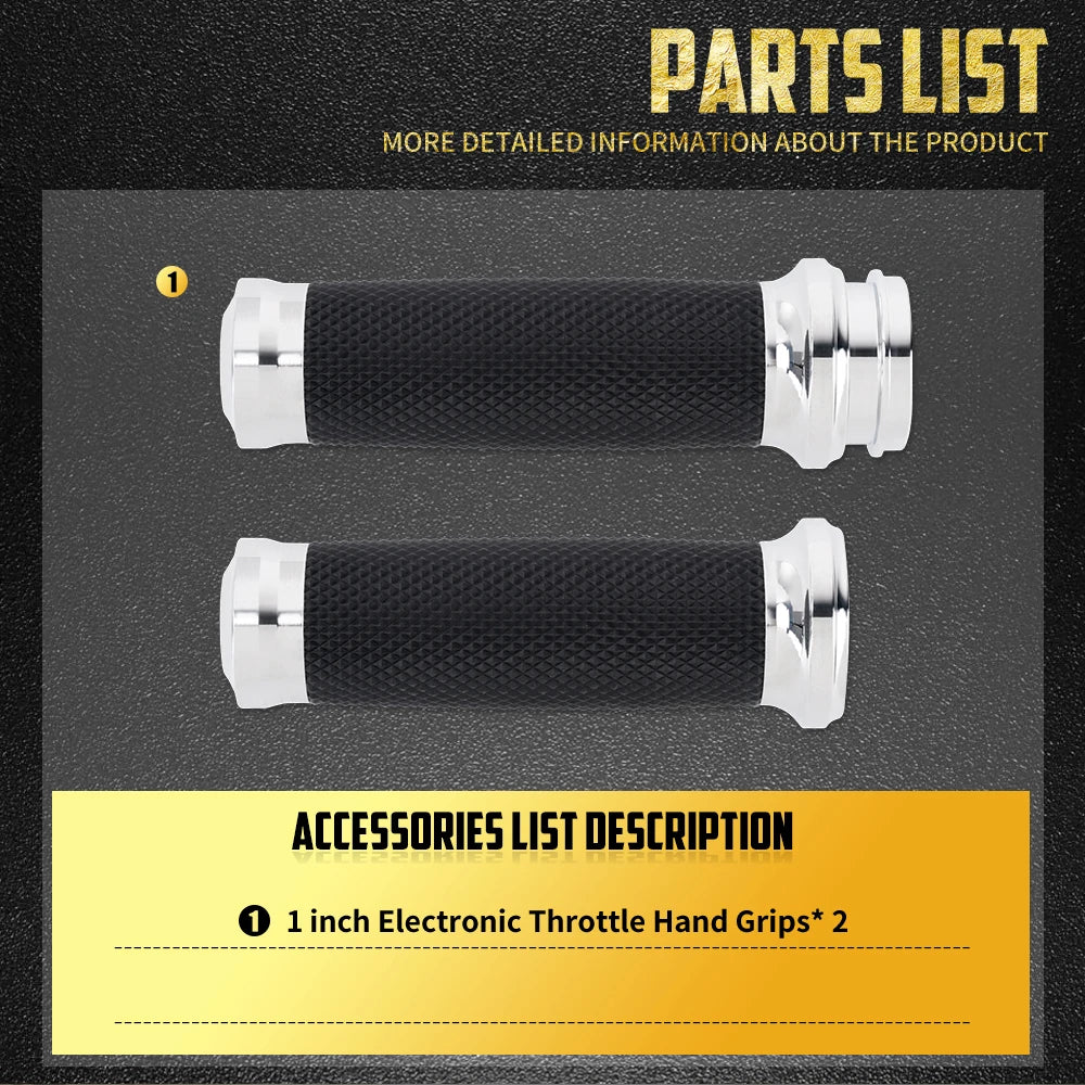 Poignées de guidon électroniques chromées 25mm - Harley Dyna, Softail Fat Boy, Touring Road King, Street Glide, CVO – photo 6/7