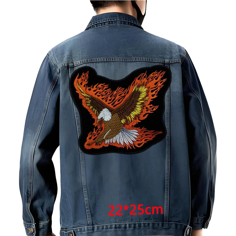 Grand écusson dorsal brodé style biker moto pour blouson - vue 47