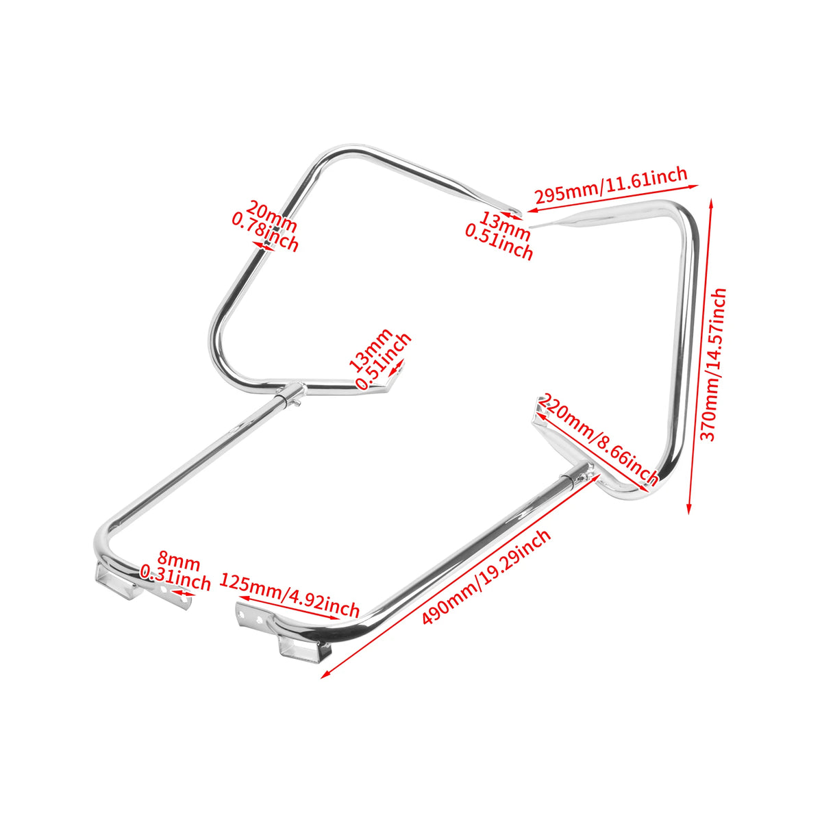 Support de protection de sacoche en acier sur Harley Touring - vue 6