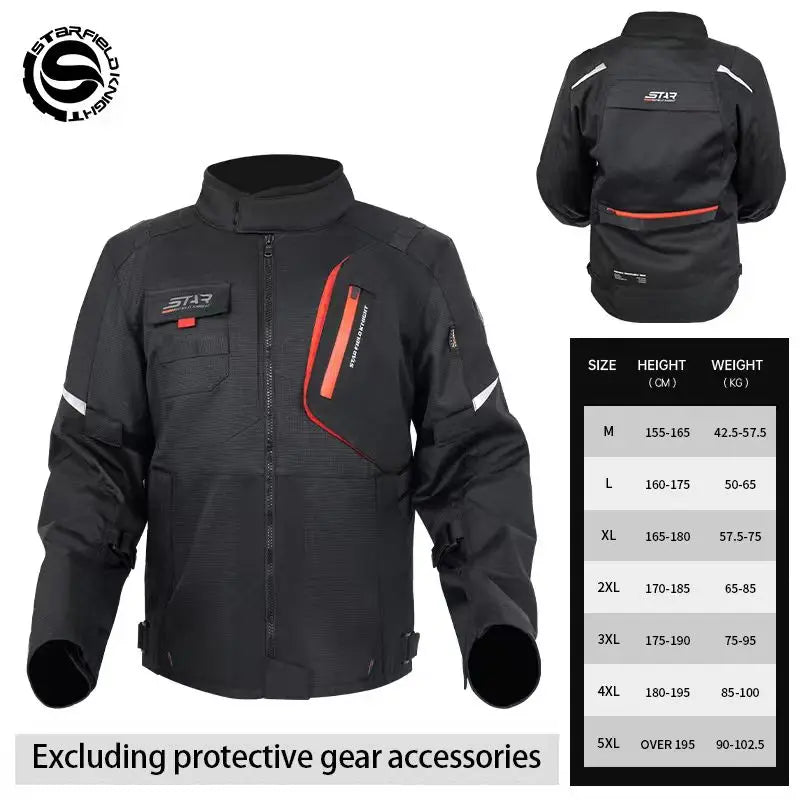 Blouson moto noir avec doublure amovible - vue de face - vue 7