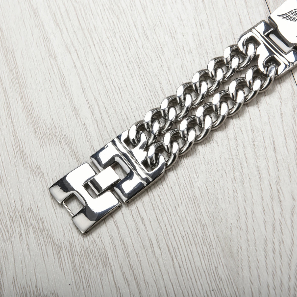 Bracelet chaîne acier inoxydable style biker - vue produit - vue 5