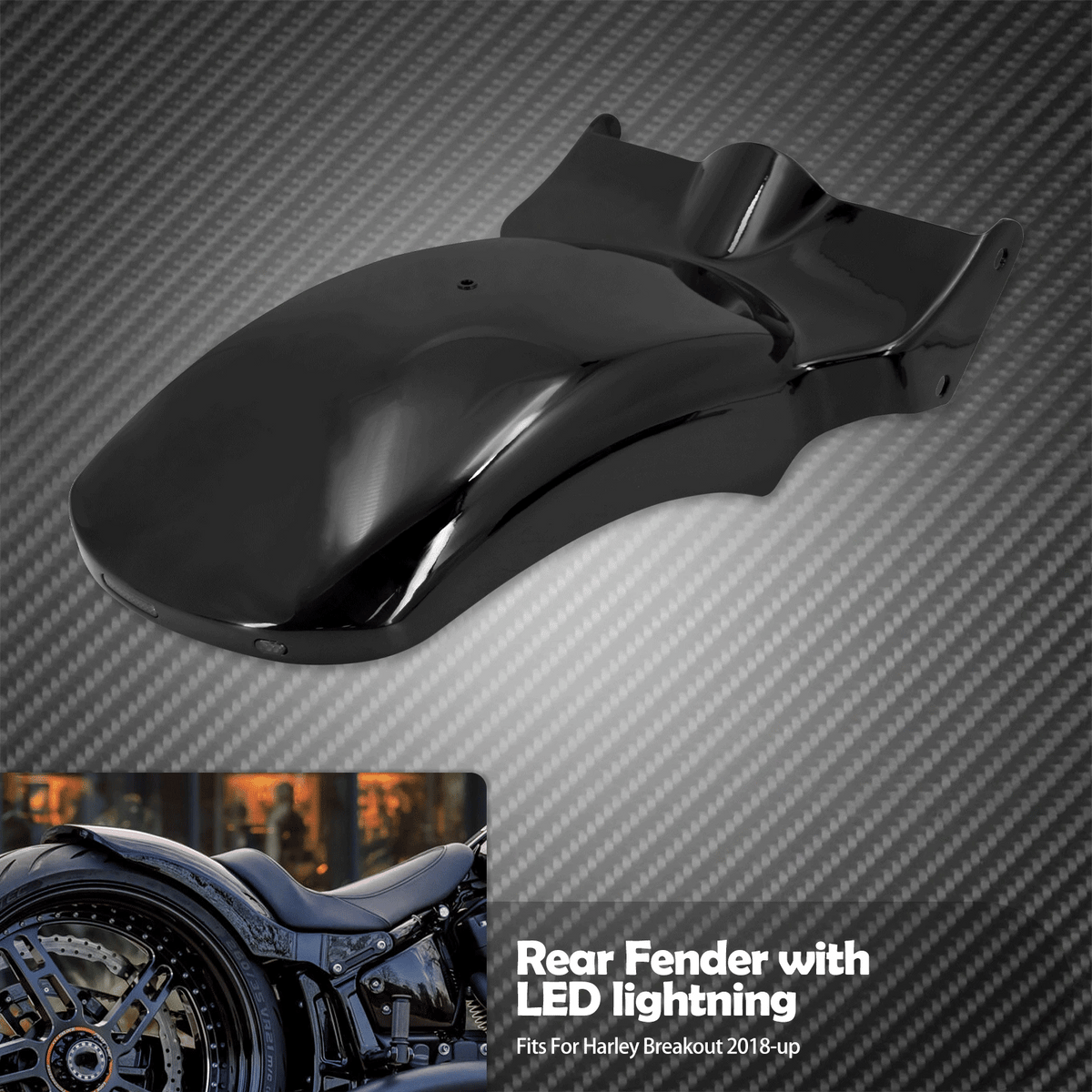Garde-Boue Arrière avec Feu LED Stop/Clignotant - Harley-Davidson Softail Breakout & Fat Boy 2018-Up – photo 8/8