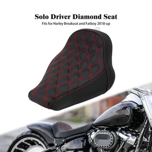 Selle solo pilote profil bas surpiqûres diamant pour Harley-Davidson Softail - vue 10