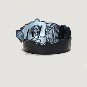 Ceinture grande taille simili cuir gaufré tête de mort - vue 11