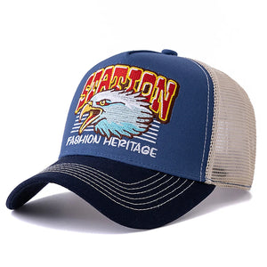 Casquette trucker mesh grise avec motif tête d'aigle - vue de face - vue 7